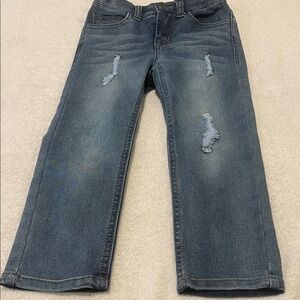 Toddler Distressed Blue Denim Back Elastic Waistband Stretchy Soft Size 3T
